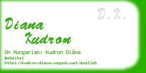 diana kudron business card