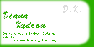 diana kudron business card